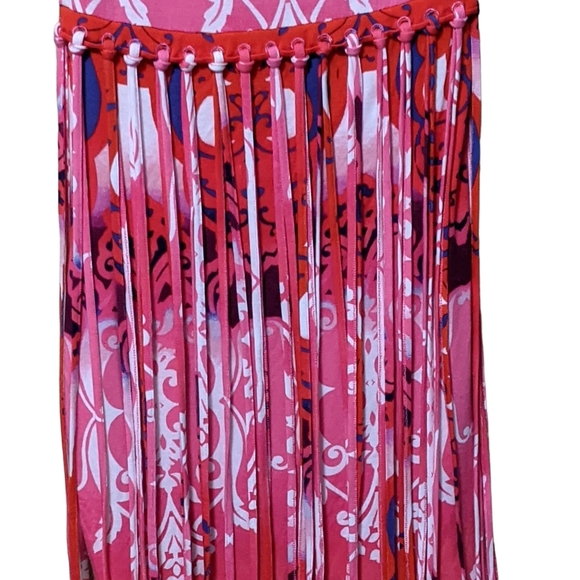 Bebe fringe jersey dress party going out Moroccan print XS - Picture 10 of 13